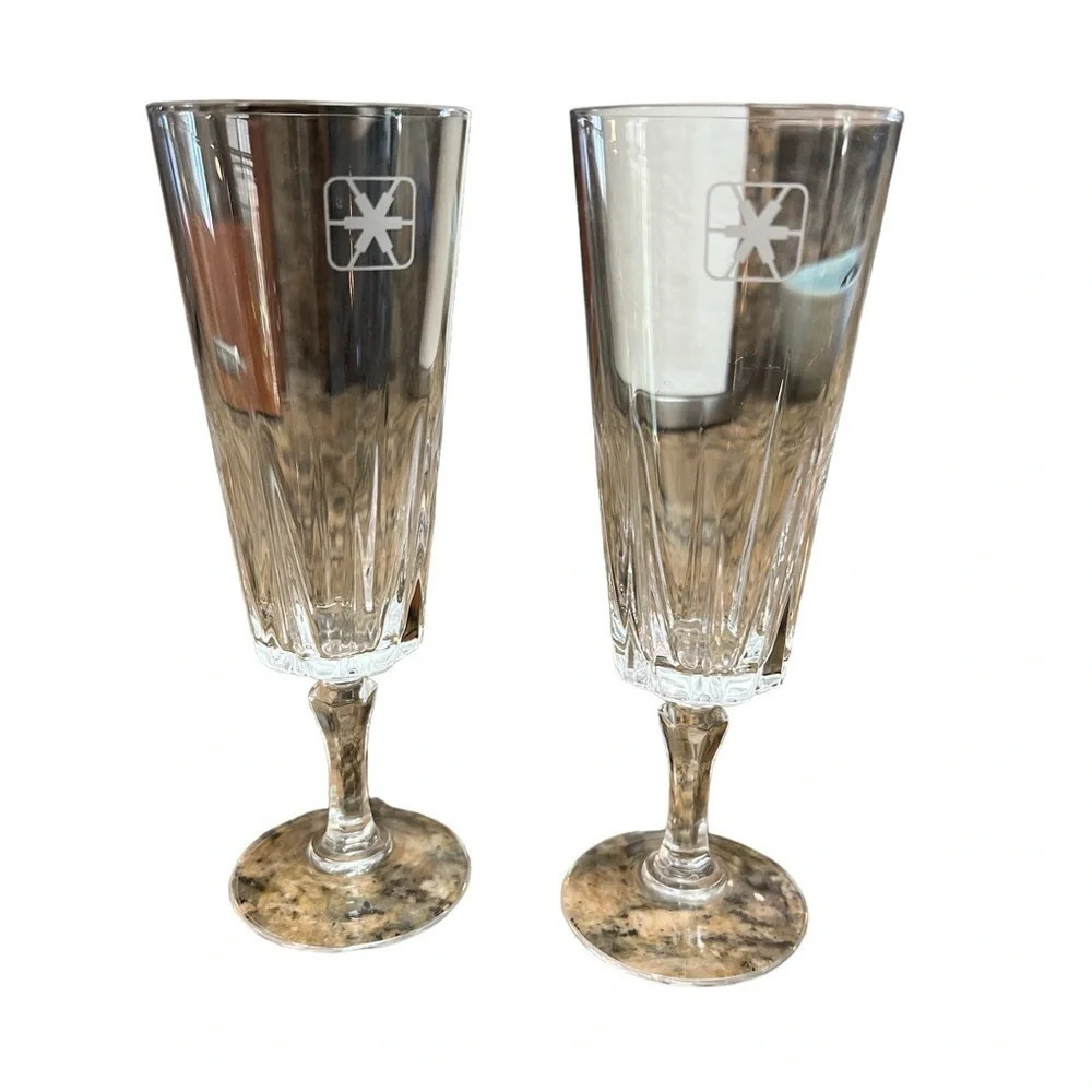Gorgeous crystal champagne glasses